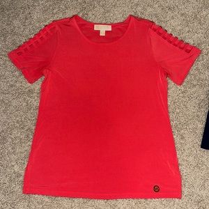 Michael Kors small orange blouse with cut out sleeves